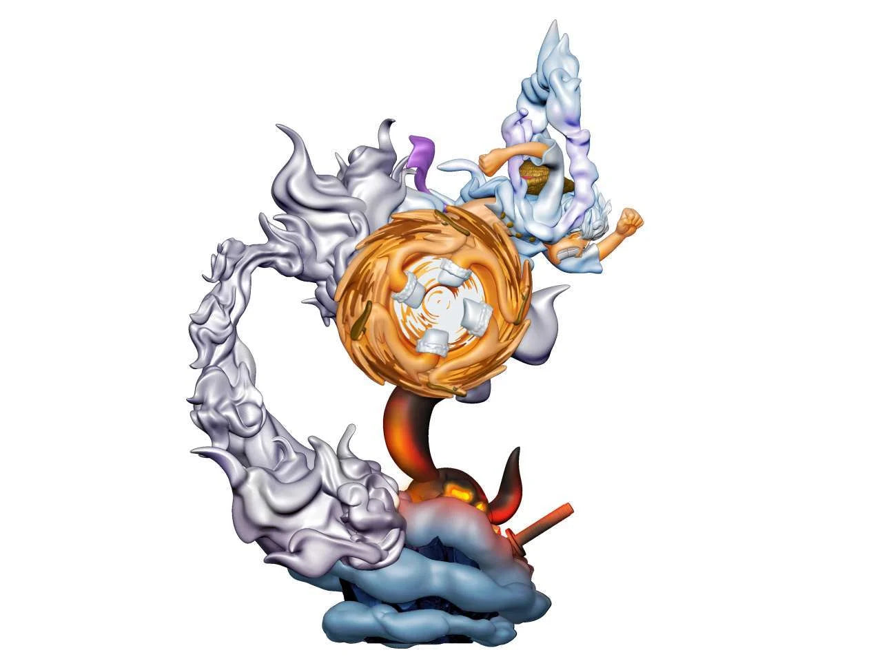 ONE PIECE - Logbox Re Birth Gear 5 - 4 Statue Set Petitrama 9cm