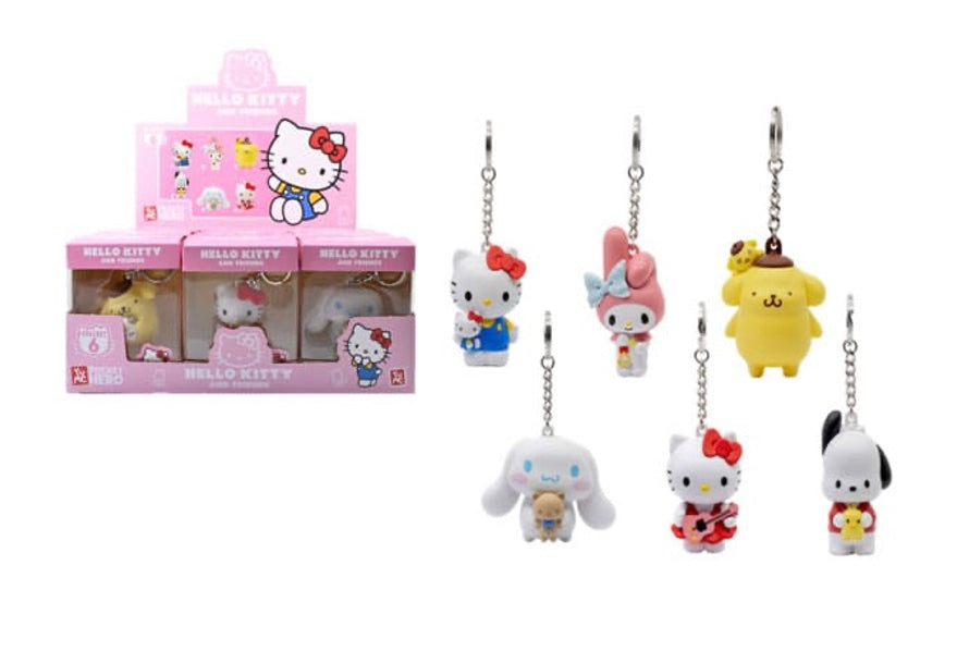 HELLO KITTY - Pocket Hero - Assortiment 12 Keychain WINDOW BOX 6-7cm