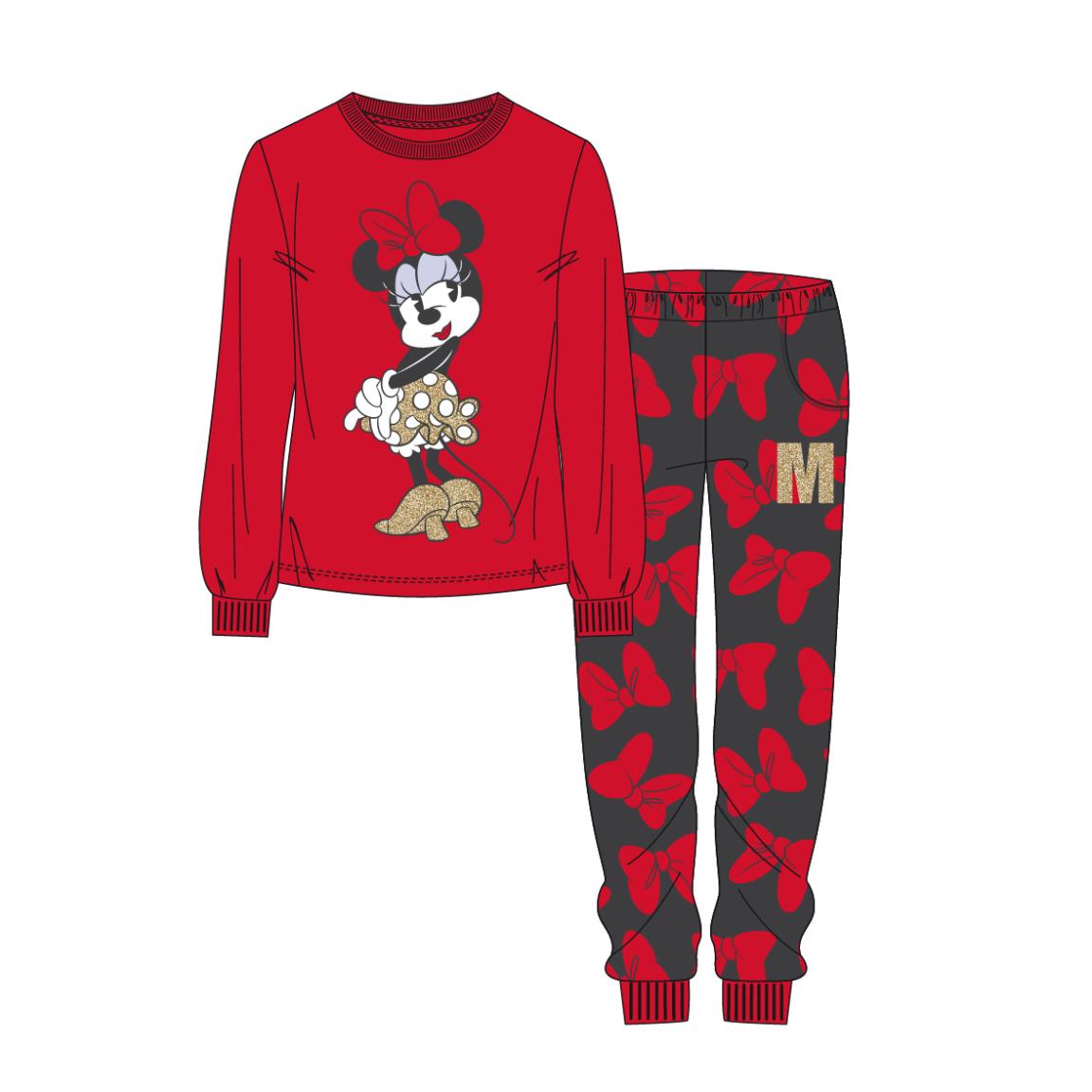 DISNEY – Minnie – Langer Korallen-Fleece-Pyjama – 8 Jahre