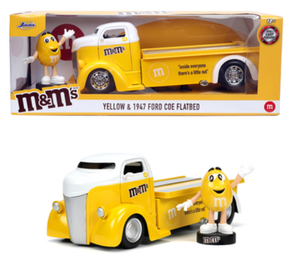 M&M'S - Yellow & 1947 Ford Coe Flatbed - 1:24