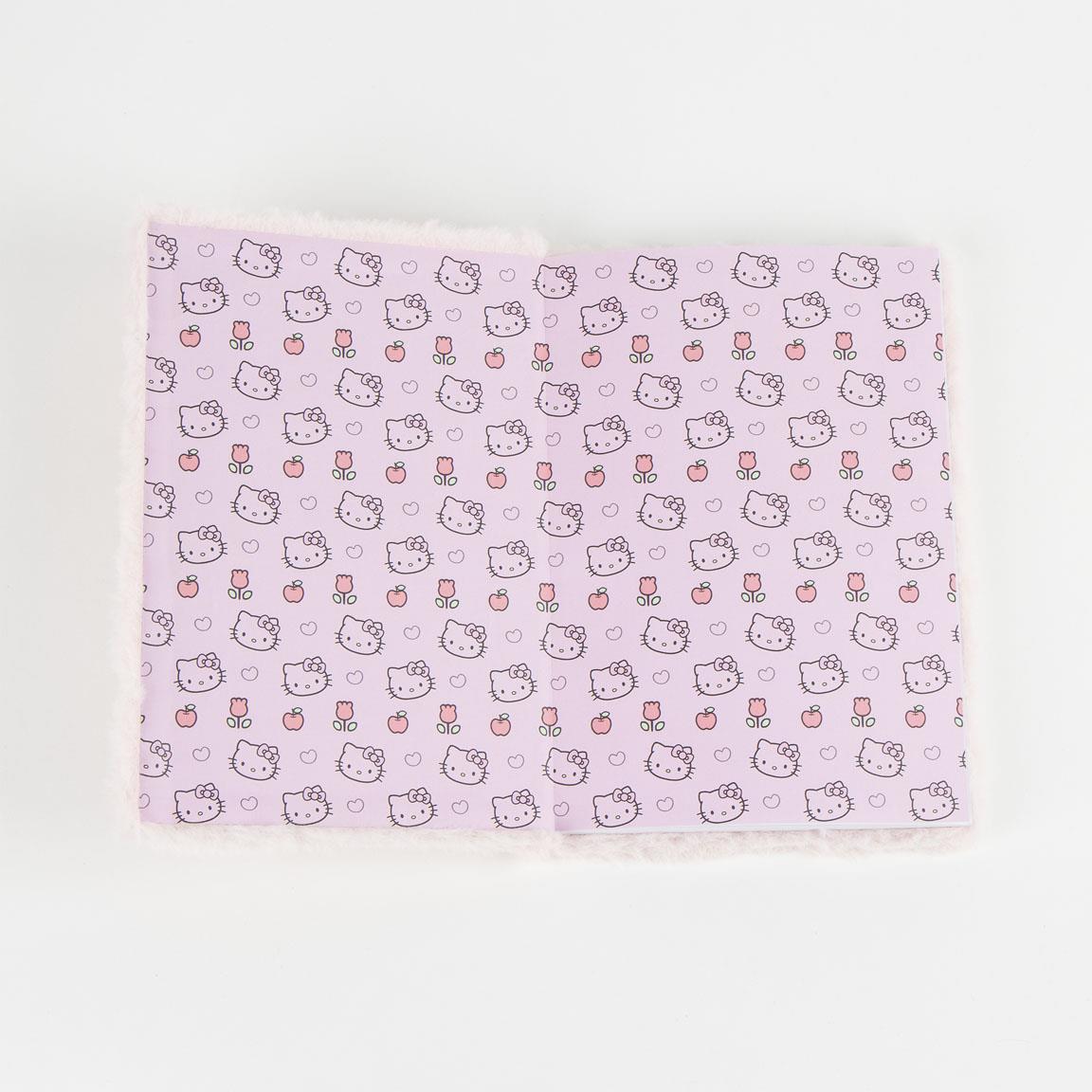 HELLO KITTY - Glitter - Premium Fur Notebook - Size A5