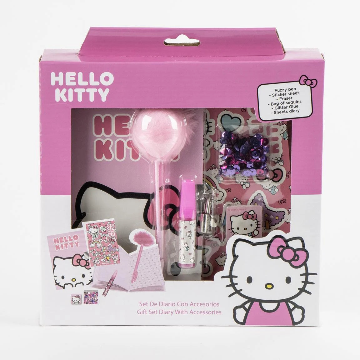 HELLO KITTY - Stationery Set - Diary + accessories 6pc.