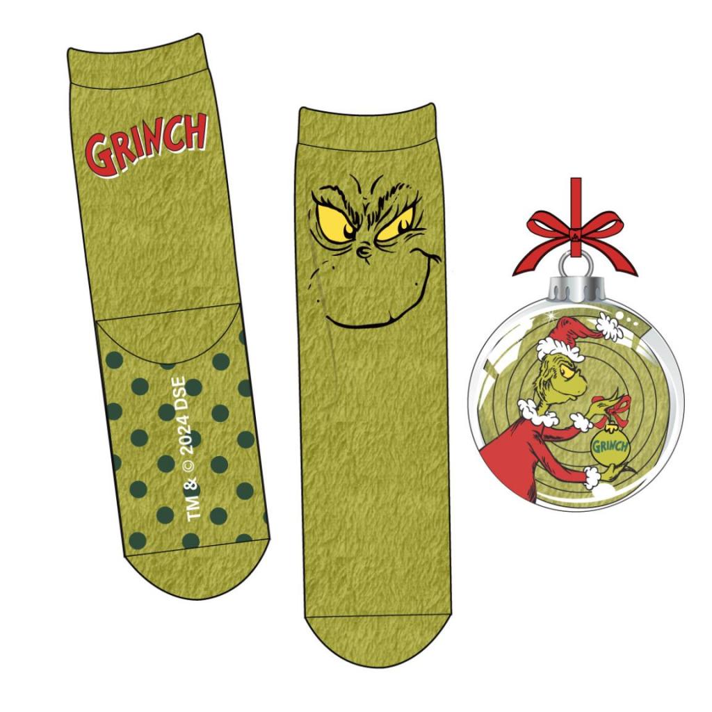 GRINCH - 1 Pair of Anti-Slip Socks (UK Size 5-10,5)