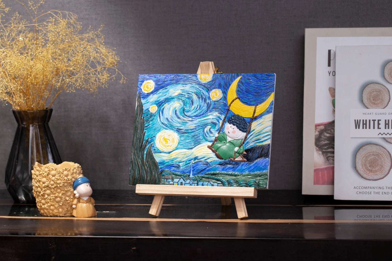 Resin DIY 3D Painting - Swinging in the starry night - 13.5x10cm