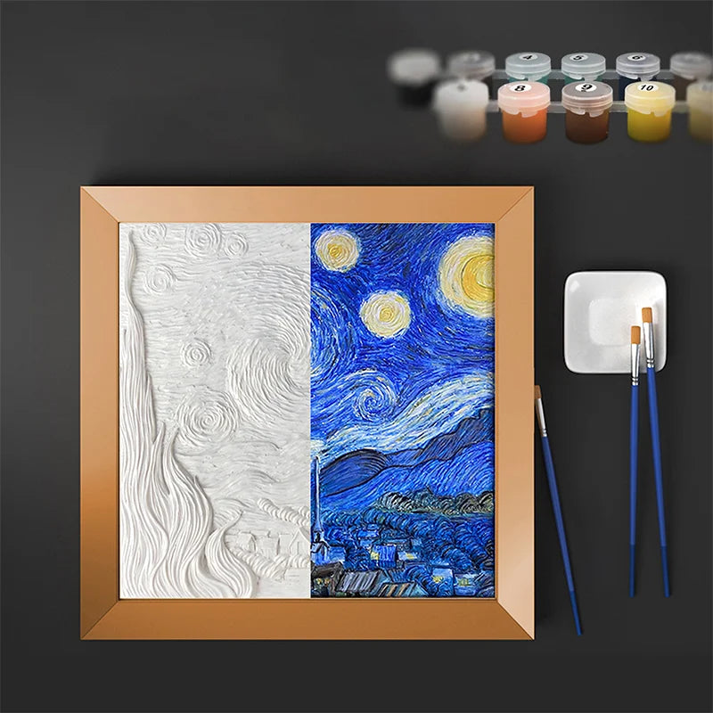 Resin DIY 3D Painting The Starry Night -  34x34cm