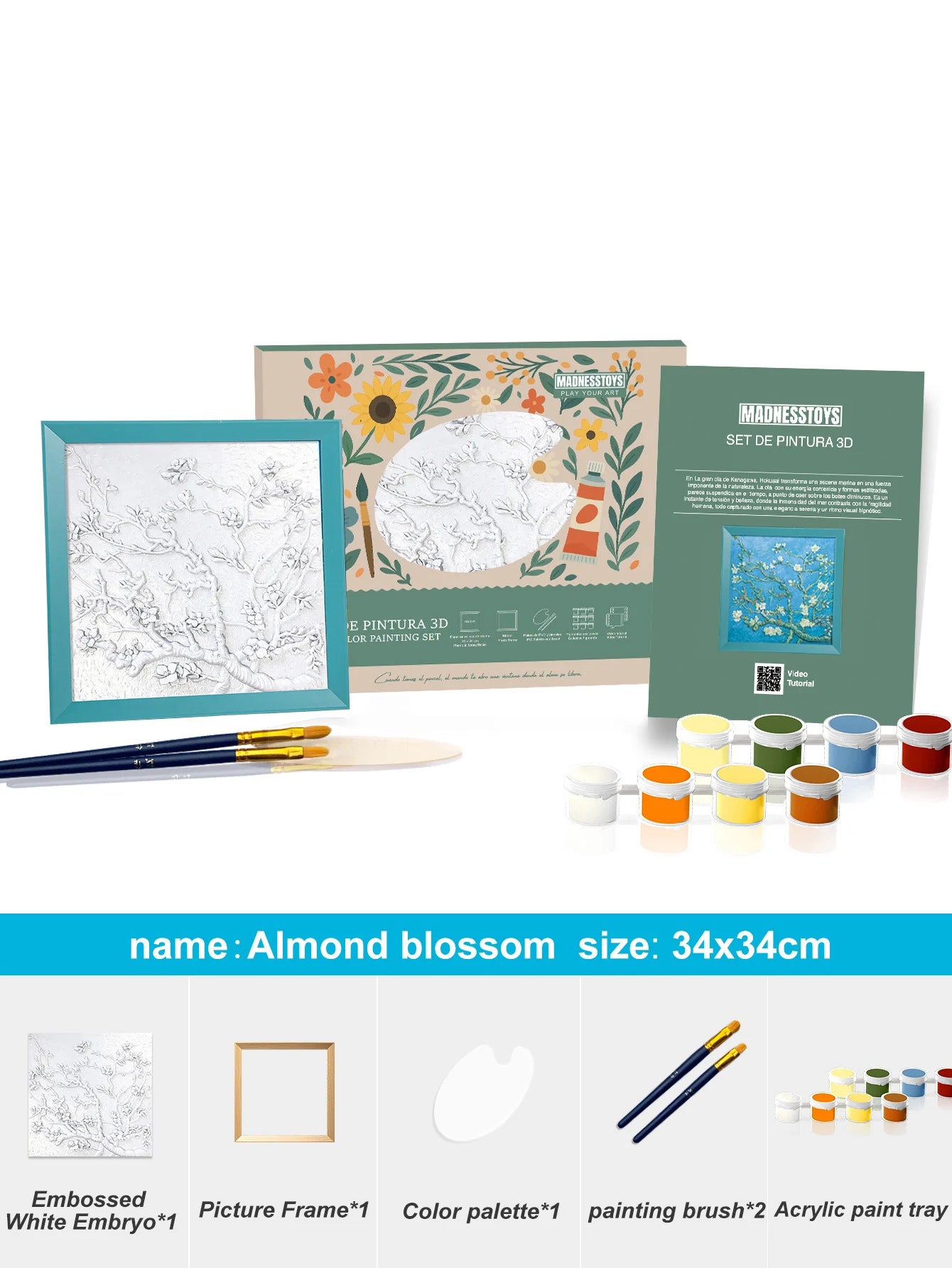 Resin DIY 3D Painting - Apricot Blossom -  34x34cm