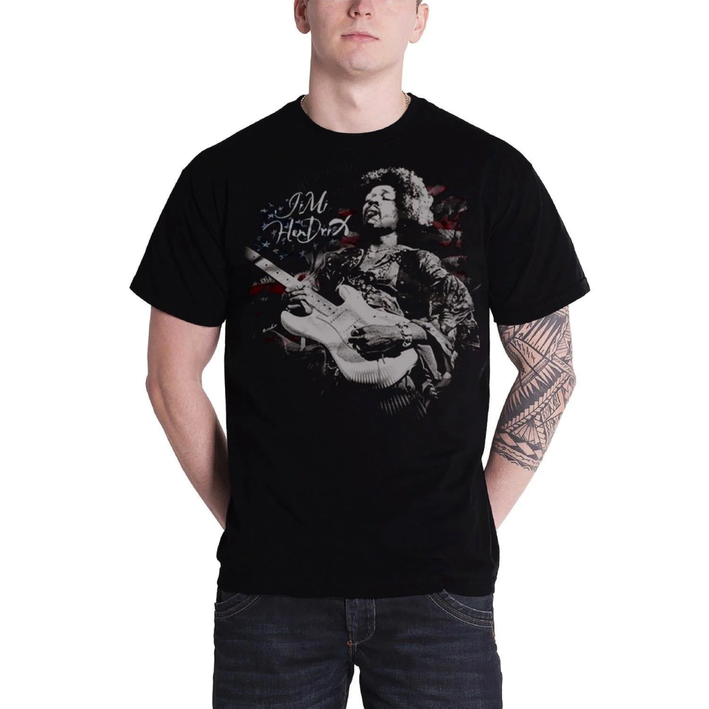 MUSIK - T-Shirt Jimi Hendrix Flag (S)