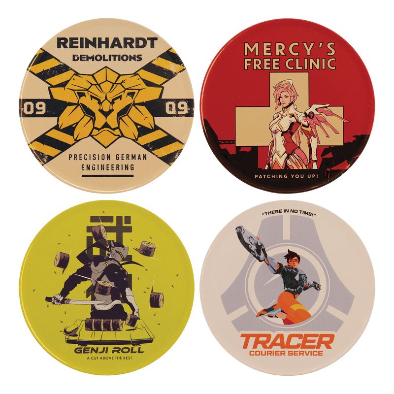 OVERWATCH - 4 Embossed Metal Coasters