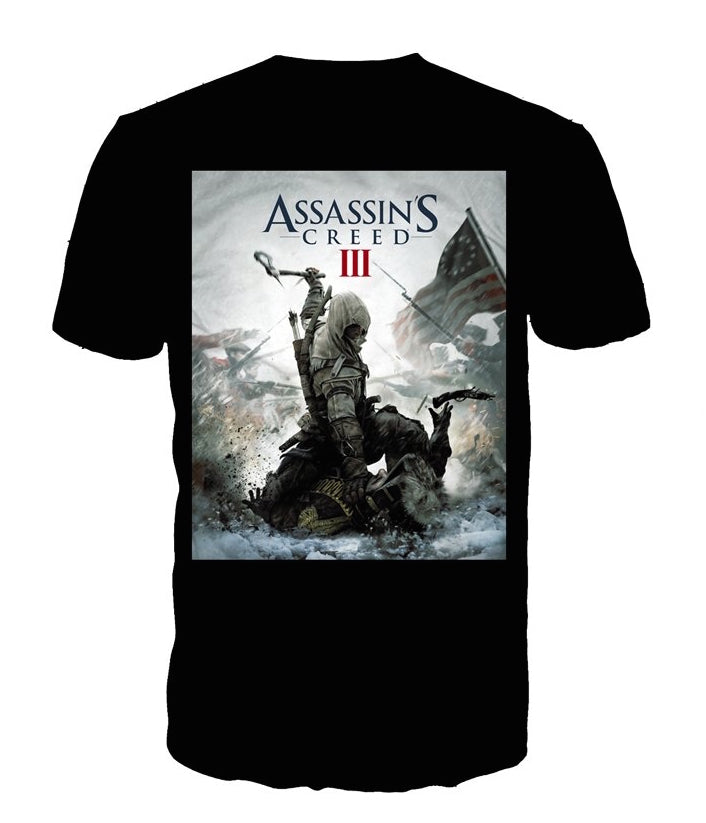ASSASSIN'S CREED 3 - T-Shirt Schwarz - Game Cover (M)