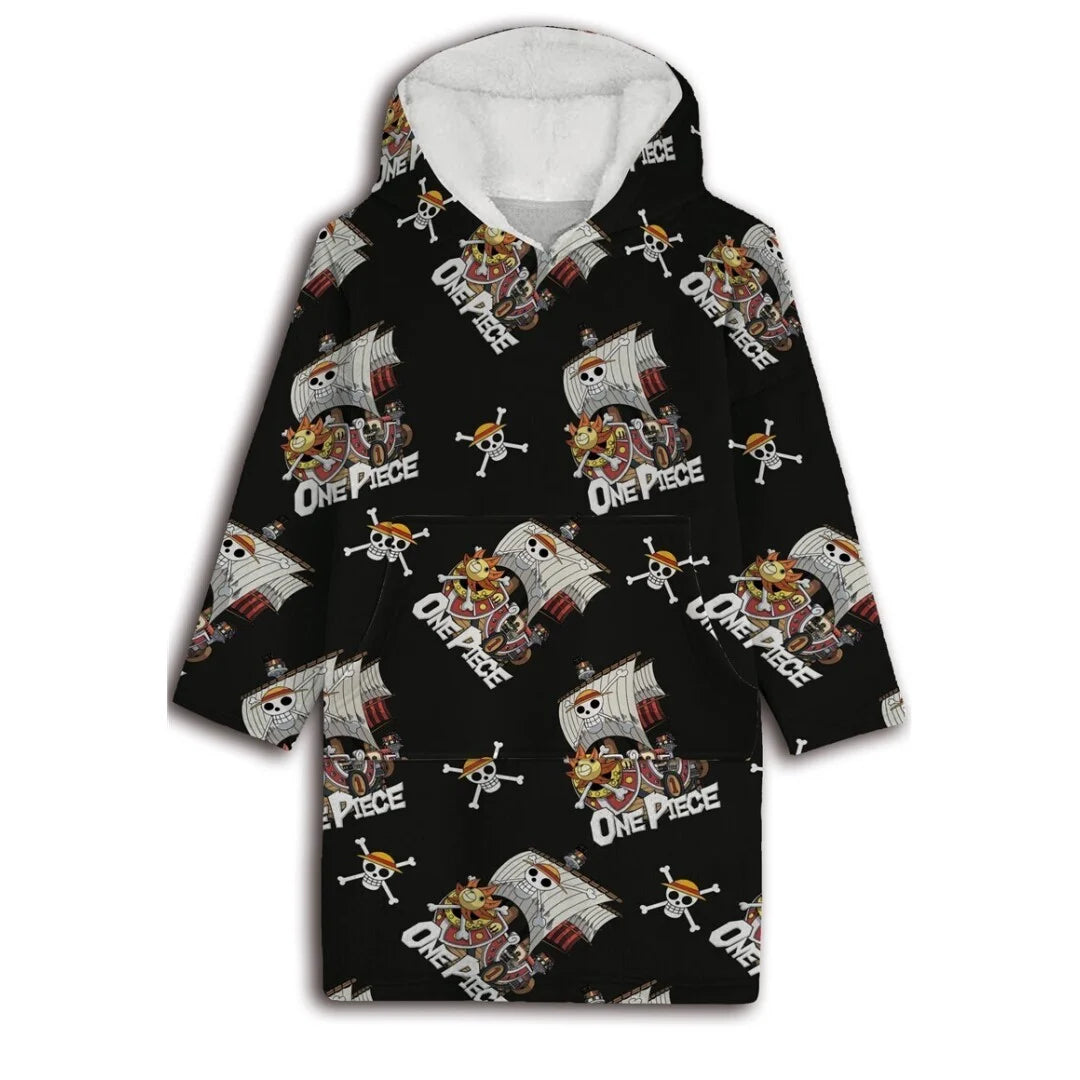 ONE PIECE - Thousand Sunny - Sweat Poncho - Children Size (7-14 Years)