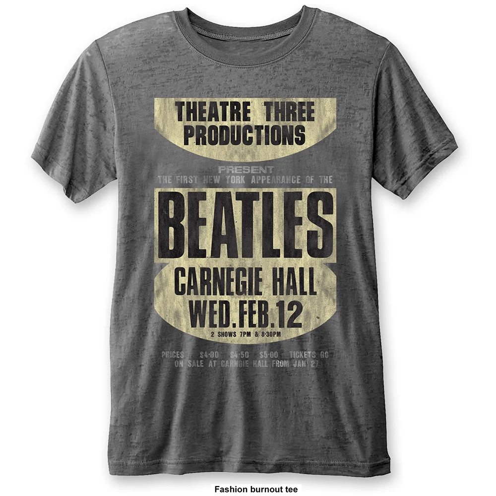 THE BEATLES - T-Shirt BurnOut Col - Carnegie Hall - Men (XL)