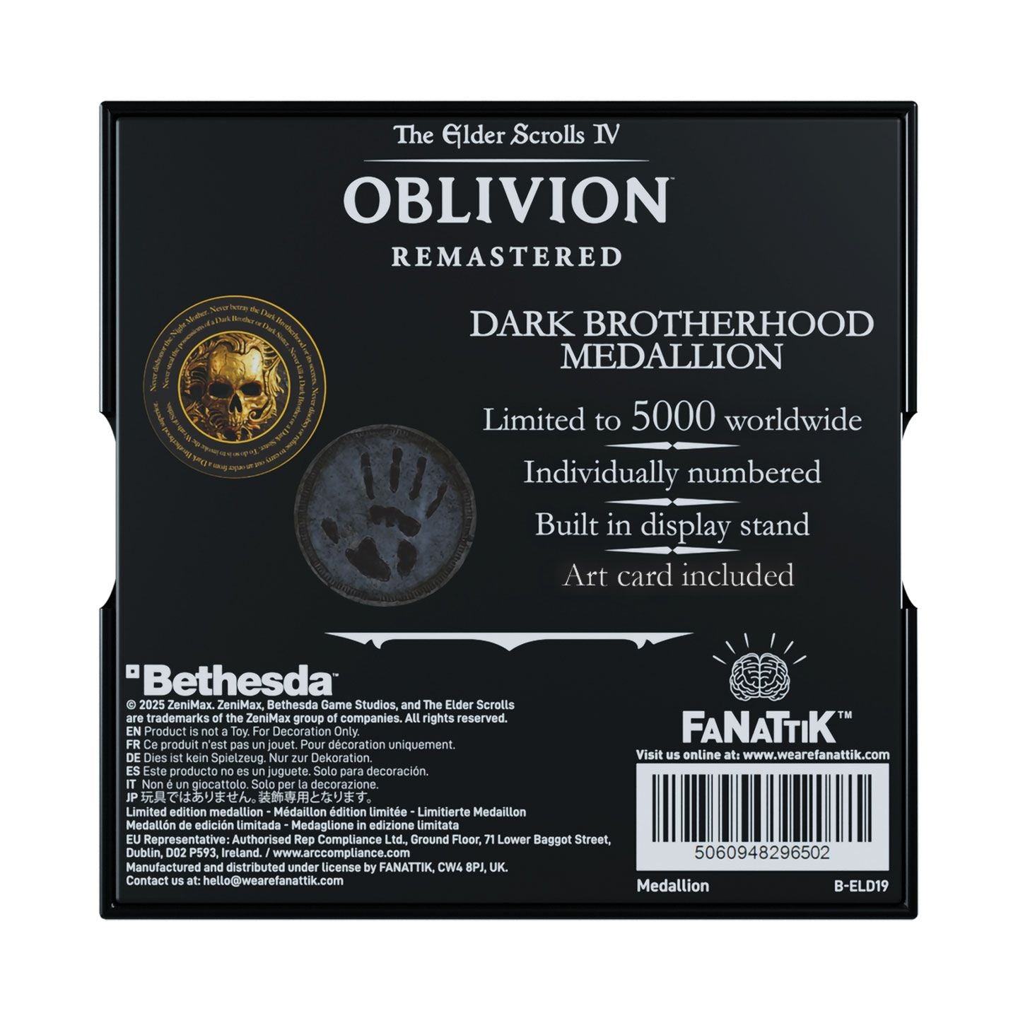ELDER SCROLLS OBLIVION - Dark Brotherhood - Limited Edition Medallion