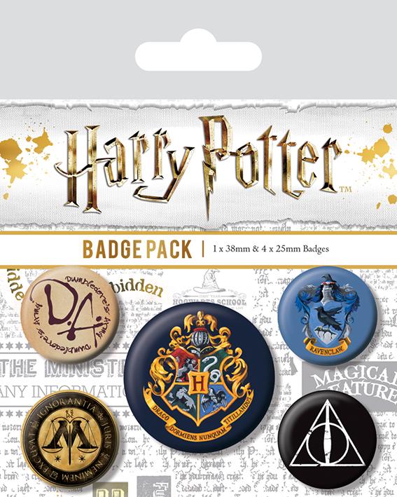 HARRY POTTER - Pack 5 Badges - Hogwarts