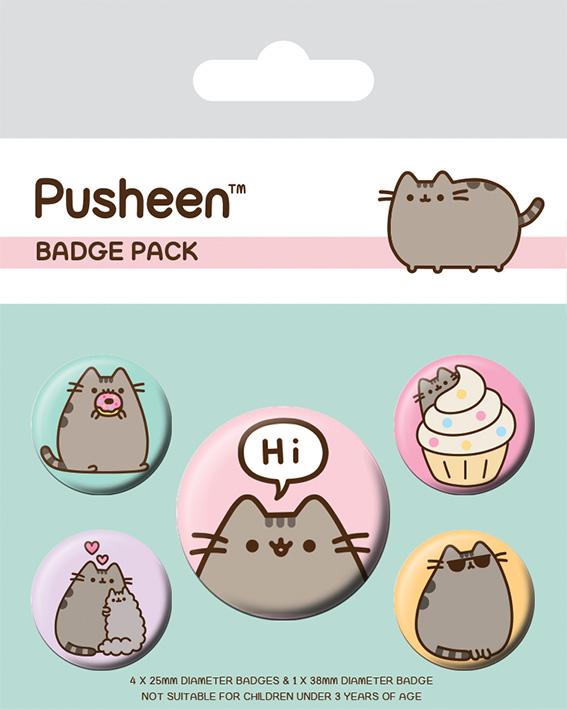 PUSHEEN - Pack 5 Badges - Hi