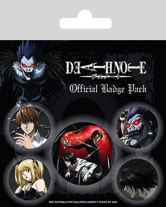 DEATH NOTE - Pack 5 Badges - Characters