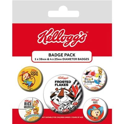KELLOGG'S – Retro-Charaktere – Packung mit 5 Abzeichen