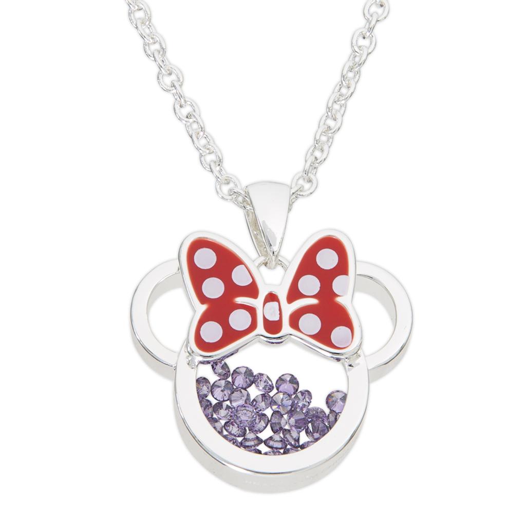 MINNIE - Birthstone Floating Stone Necklace in Silver Plated- February
