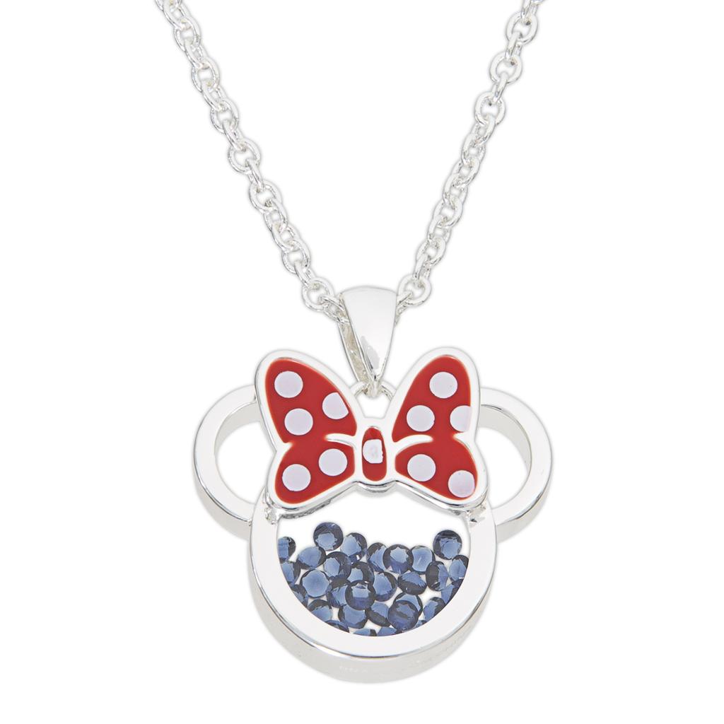 MINNIE -Birthstone Floating Stone Necklace in Silver Plated- September