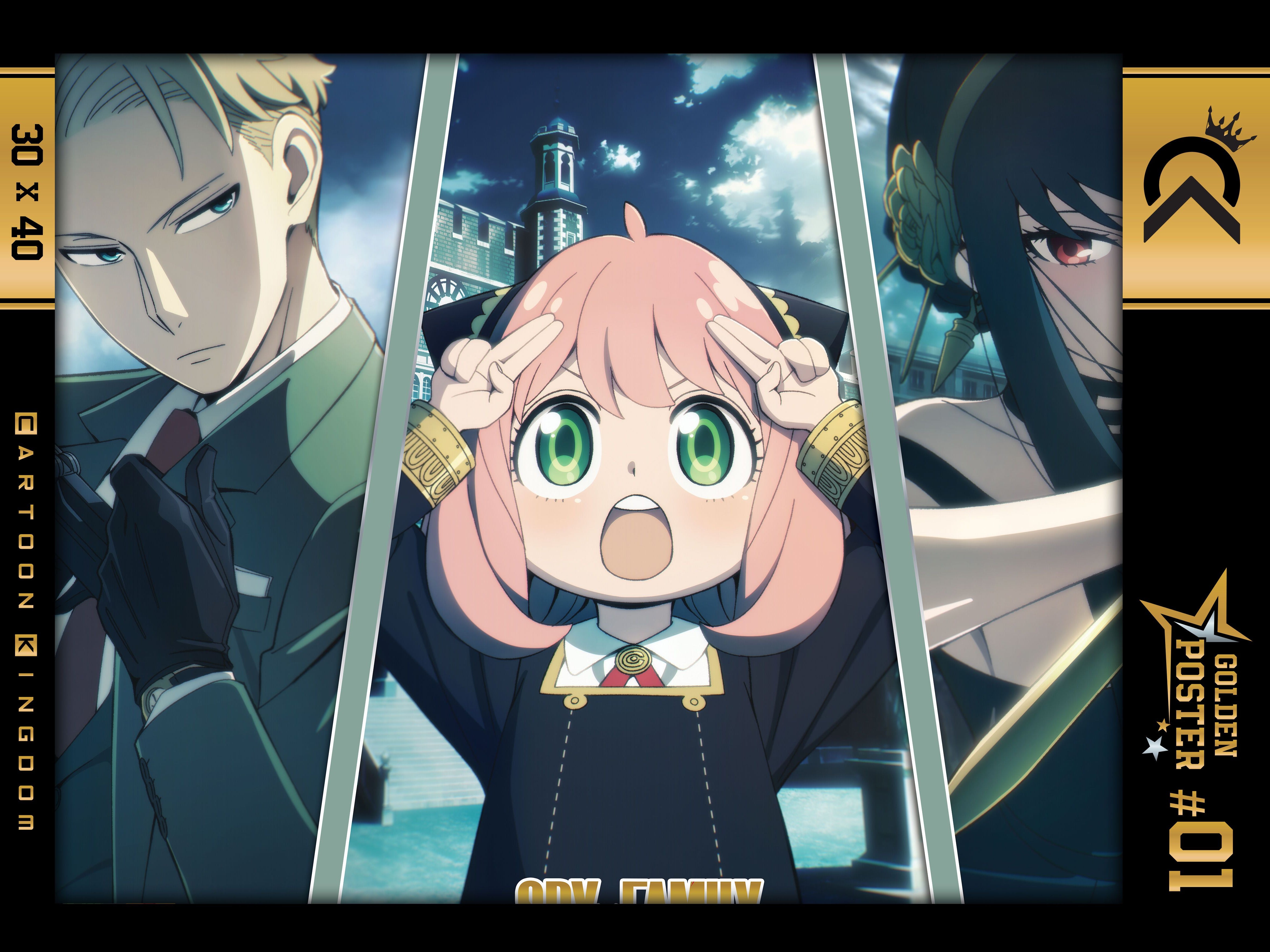 SPY X FAMILY - Loid, Yor & Anya - Golden Poster 30x40cm