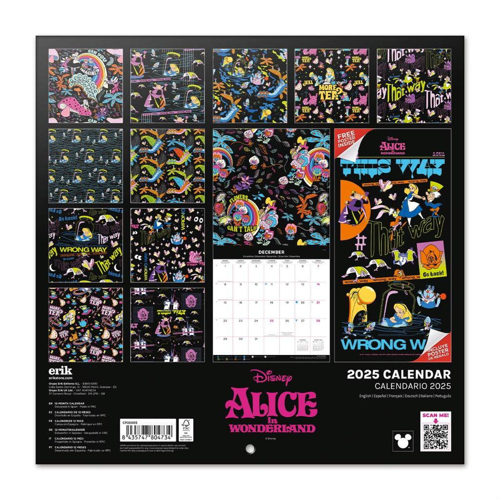 ALICE IN WONDERLAND - Wall Calendar 2025