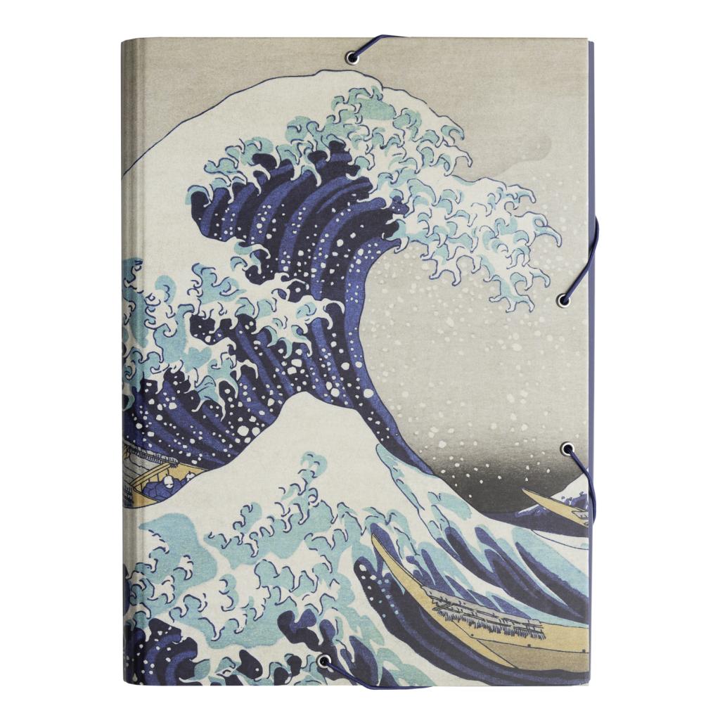 HOKUSAI - The Great Wave - A4 Premium Binder with Flaps & Elastic Band