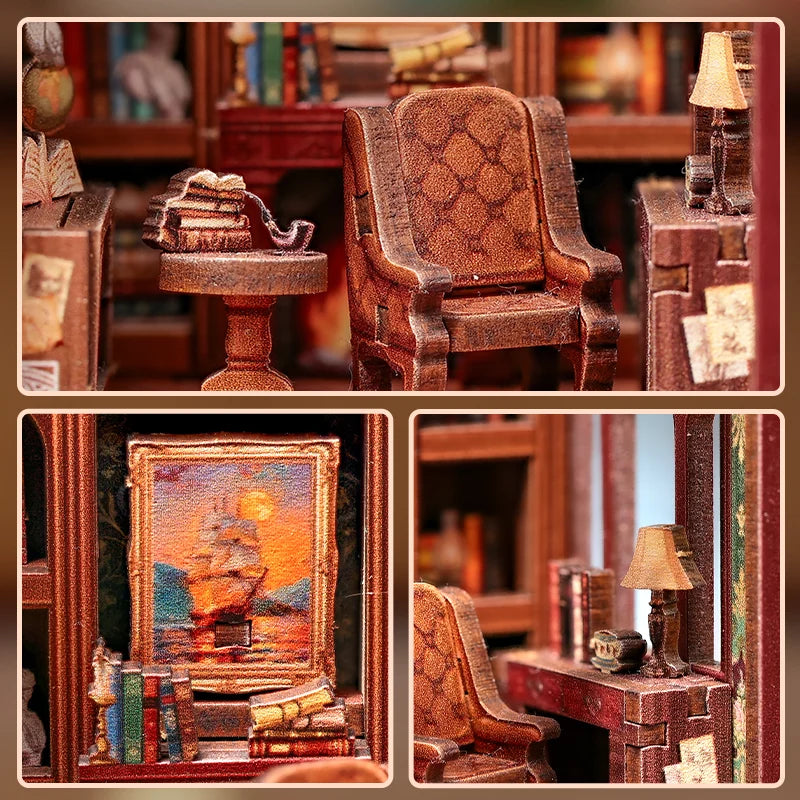 MINI BOOK NOOK KIT - DIY- Gentlemans Lounge - With Magnets