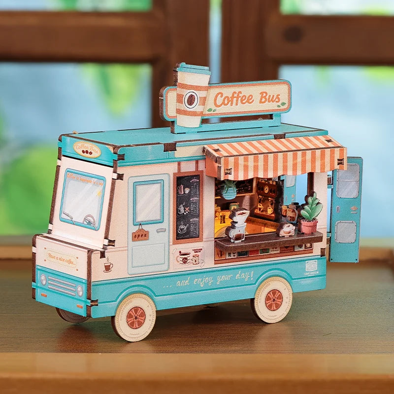 MINI BOOK NOOK KIT - DIY- Café Bus - With Magnets
