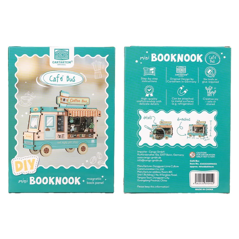 MINI BOOK NOOK KIT - DIY- Café Bus - With Magnets