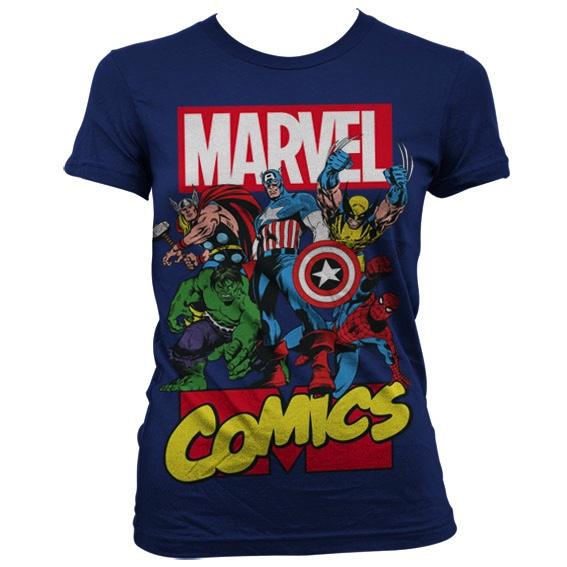 MARVEL - T-Shirt Comics Hero GIRL - Marineblau (XL)