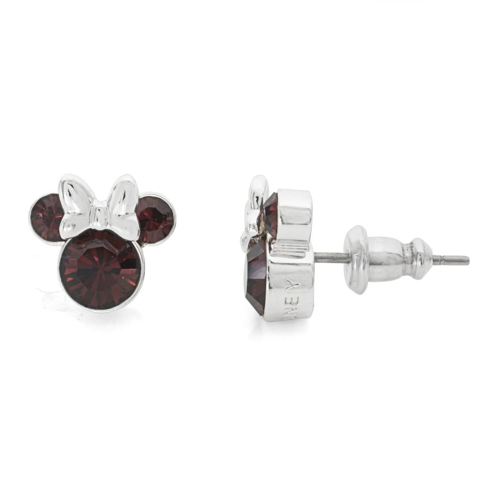 MINNIE - Pair of Stud Birthstone Earrings in Plated Brass - January