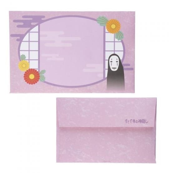 SPIRITED AWAY - No Face with flower - Fan & Envelope