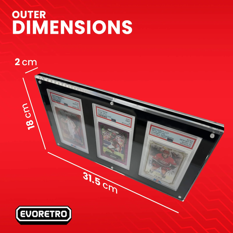 EVORETRO -  Magnetic Acrylic Frame 3 Slot For PSA Graded Card