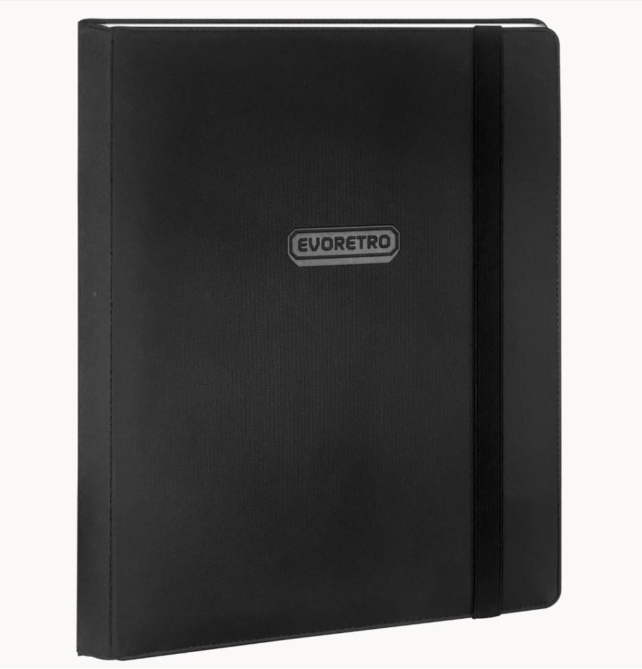 EVORETRO - Regular Card Binder 9 pocket for 360 cards w/ elastic Black