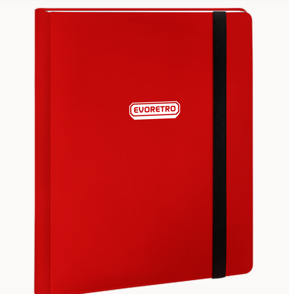 EVORETRO - Regular Card Binder 9 pocket for 360 cards w/ elastic Red