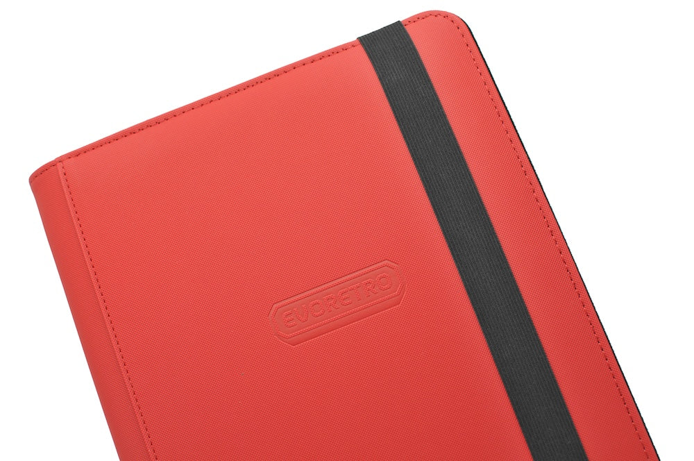 EVORETRO - Regular Card Binder 9 pocket for 360 cards w/ elastic Red