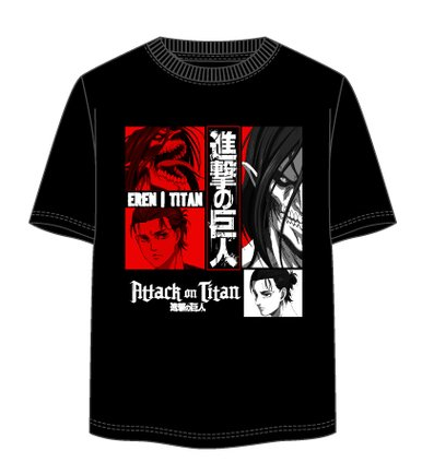 ATTACK ON TITANS - Eren Yeager - Unisex T-Shirt Black (XL)