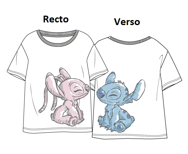 LILO &amp; STITCH – Stitch &amp; Angel – Unisex T-Shirt Weiß (S)