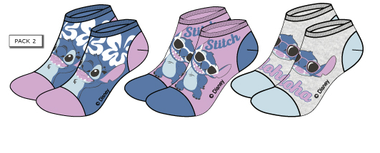 LILO &amp; STITCH – Stitch – 3er-Pack Socken Damen Pack 2 (T39/41)