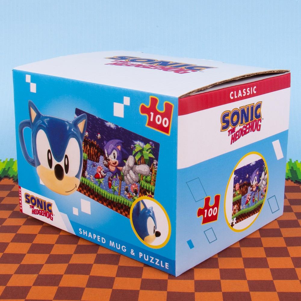 SONIC - Geschenkbox - 3D-Tasse 300 ml + Puzzle 100 Stück