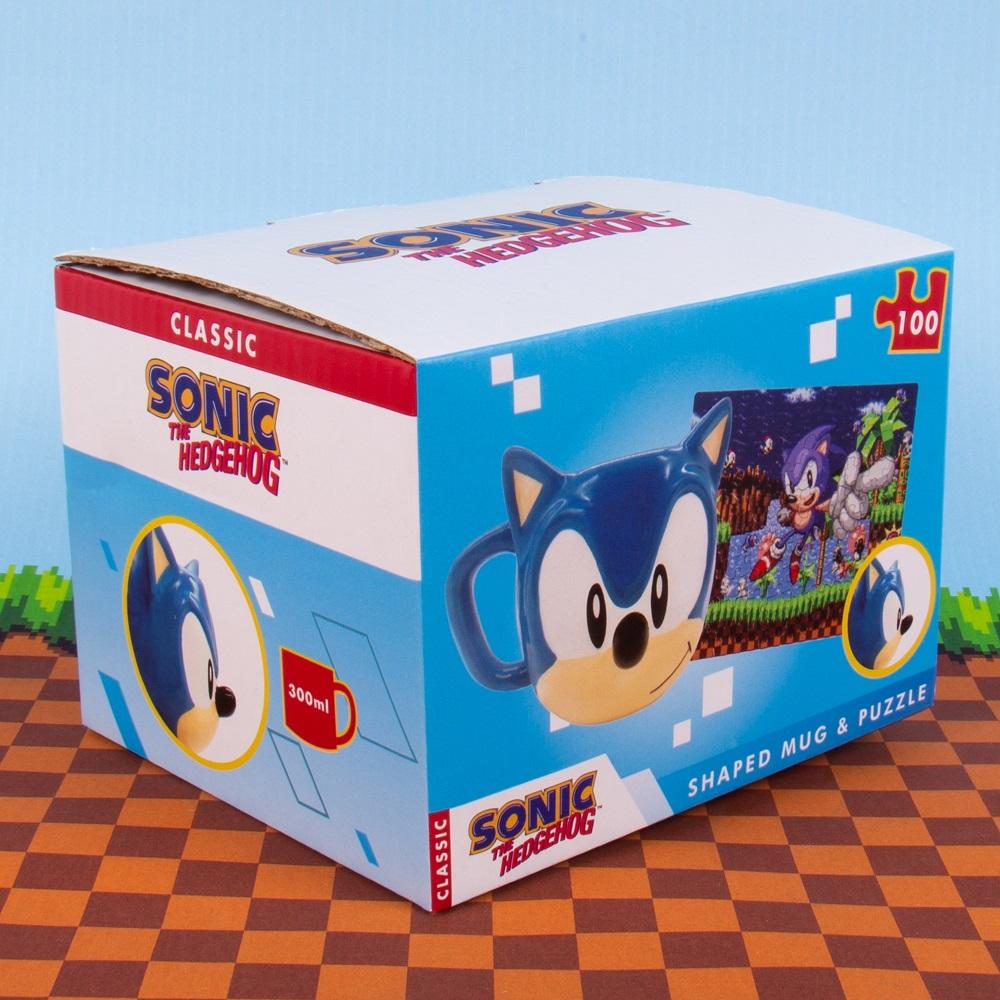 SONIC - Geschenkbox - 3D-Tasse 300 ml + Puzzle 100 Stück