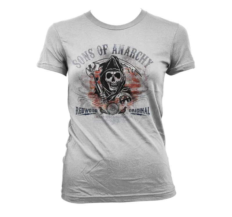 SONS OF ANARCHY - T-Shirt Distressed Flag - MÄDCHEN (XL)