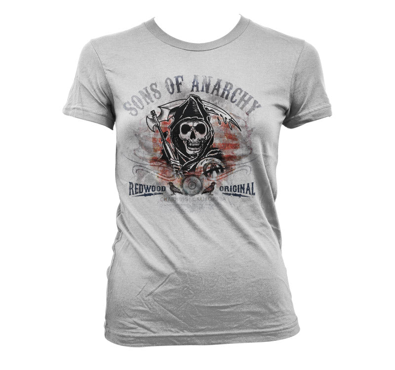 SONS OF ANARCHY - T-Shirt Distressed Flag - MÄDCHEN (XXL)