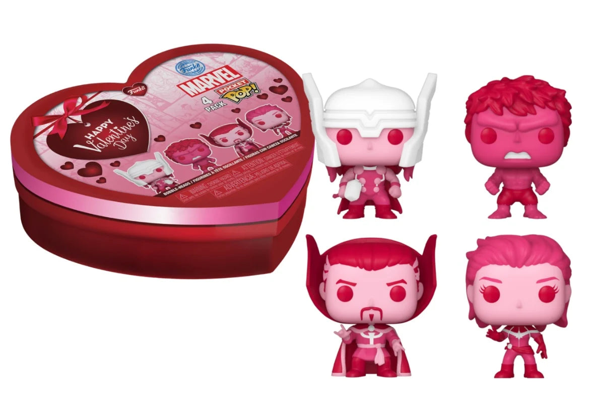 MARVEL CLASSICS – Pocket Pop Schlüsselanhänger Valentine – Box 4 Stück