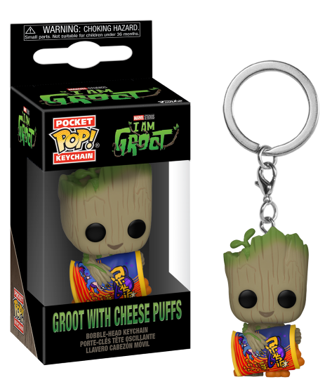 I AM GROOT – Pocket Pop Schlüsselanhänger – Groot mit Käse-Puffs