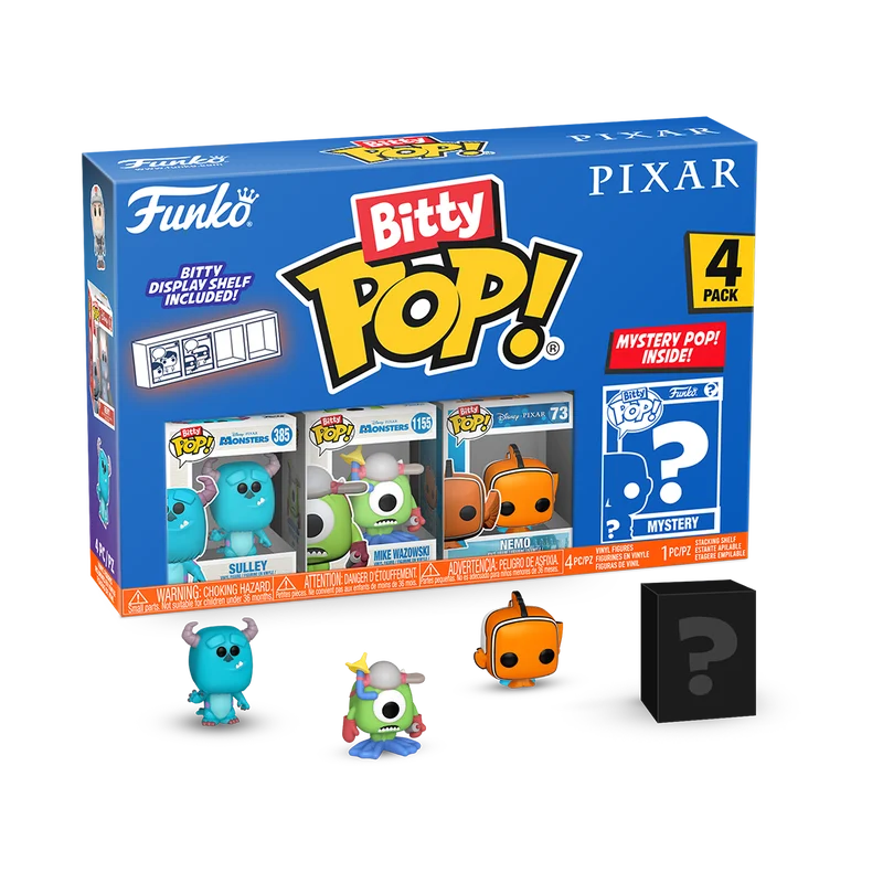 PIXAR - Bitty Pop 4 Pack 2.5cm - Monsters Inc.