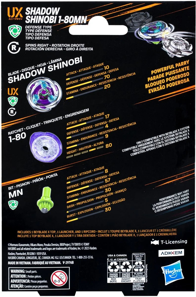 BEYBLADE X - Shadow Shinobi 1-80MN UX Starter Pack