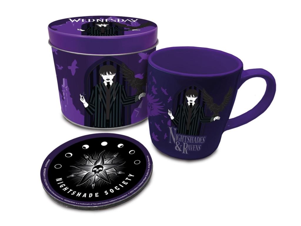 WEDNESDAY - Nightshades & Ravens - Mug & coaster in metal tin