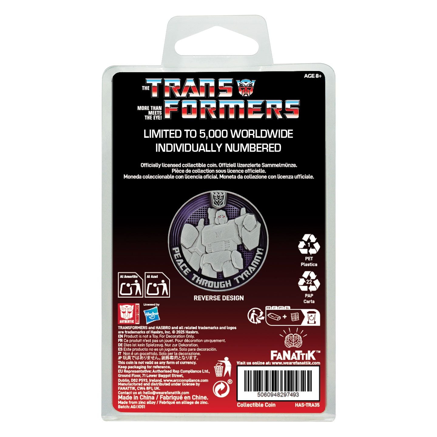 TRANSFORMERS G1 - Autobots VS Decepticons - Limited Edition Coin