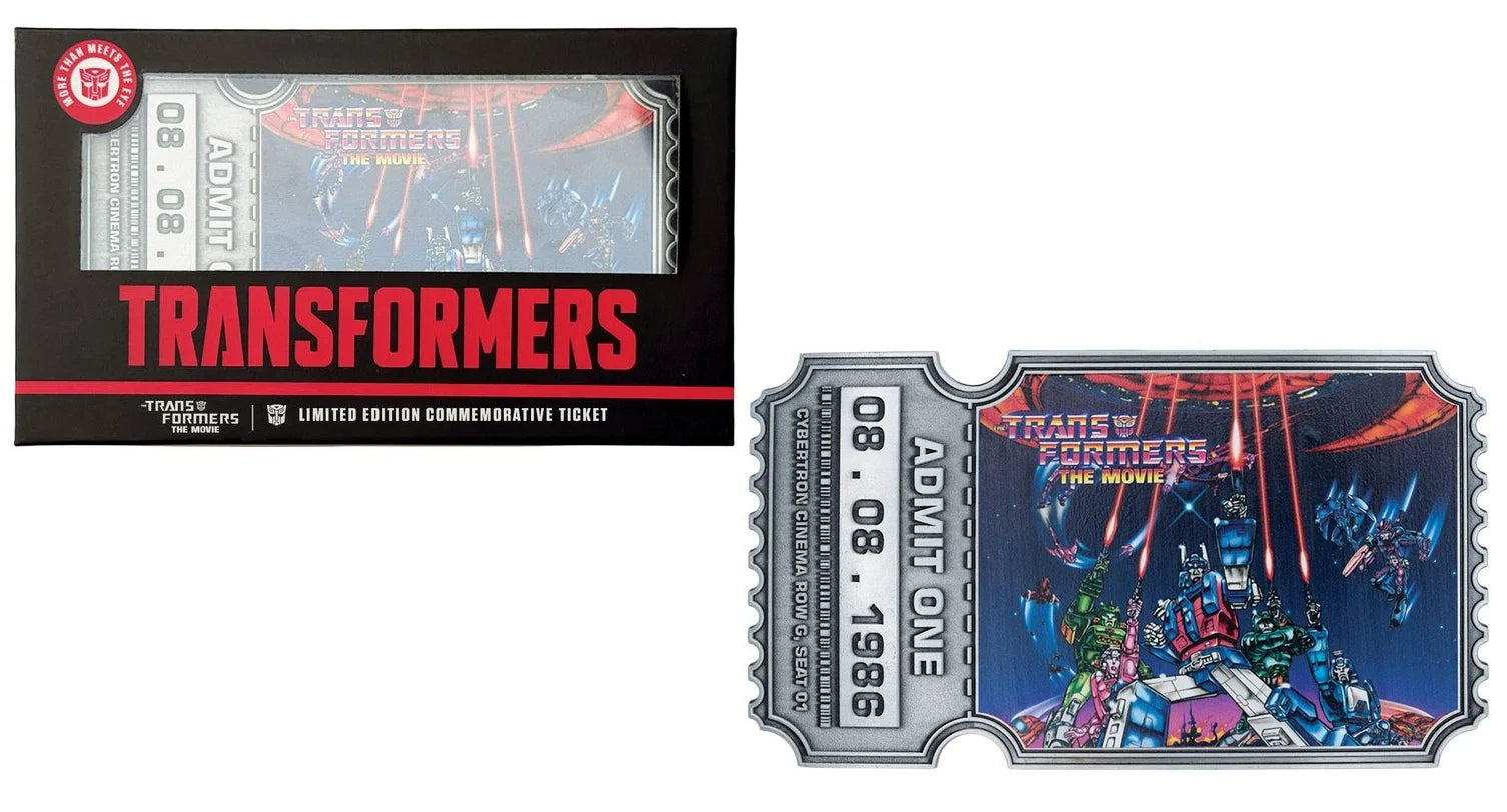 TRANSFORMER THE MOVIE - 40th Anniv. - Metal Replica Movie Ticket