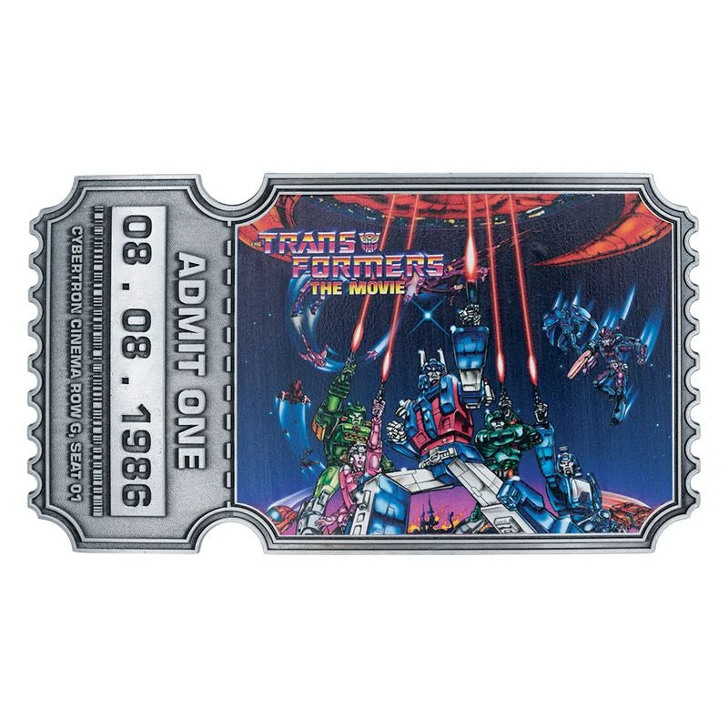 TRANSFORMER THE MOVIE - 40th Anniv. - Metal Replica Movie Ticket